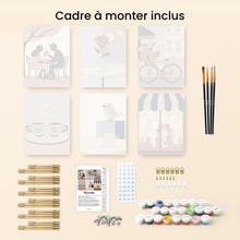 Charger l&#39;image dans la galerie, Mini Peinture par numéros 15x20cm (6 pièces) - Romance Café