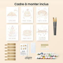 Charger l&#39;image dans la galerie, Mini Peinture par numéros 15x20cm (6 pièces) - Pâtisseries Françaises