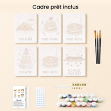 Charger l&#39;image dans la galerie, Mini Peinture par numéros 15x20cm (6 pièces) - Pâtisseries Françaises