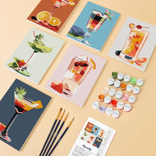 Charger l'image dans la galerie, Mini Peinture par numéros 15x20cm (6 pièces) - Cocktails Vibrants