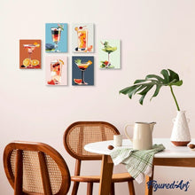 Charger l'image dans la galerie, Mini Peinture par numéros 15x20cm (6 pièces) - Cocktails Vibrants