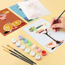 Charger l'image dans la galerie, Mini Peinture par numéros 15x20cm (6 pièces) - Cocktails Vibrants