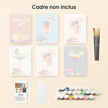 Charger l&#39;image dans la galerie, Mini Peinture par numéros 15x20cm (6 pièces) - Cocktails Vibrants