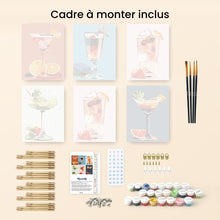 Charger l&#39;image dans la galerie, Mini Peinture par numéros 15x20cm (6 pièces) - Cocktails Vibrants