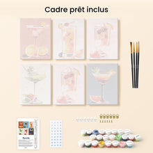 Charger l&#39;image dans la galerie, Mini Peinture par numéros 15x20cm (6 pièces) - Cocktails Vibrants