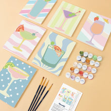 Charger l&#39;image dans la galerie, Mini Peinture par numéros 15x20cm (6 pièces) - Cocktails Pop Art