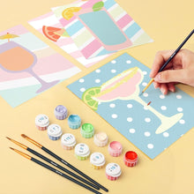 Charger l&#39;image dans la galerie, Mini Peinture par numéros 15x20cm (6 pièces) - Cocktails Pop Art