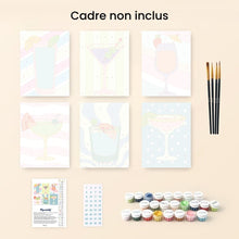 Charger l&#39;image dans la galerie, Mini Peinture par numéros 15x20cm (6 pièces) - Cocktails Pop Art