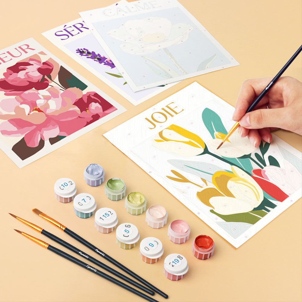 SULISO Kit de peinture à l'huile par numéros pour adultes - Motif fleurs - Bricolage - Peint à la main - Pour enfants - Cadeau de départ pour fille et femme SULISO Kit de peinture à l'huile par numéros pour adultes - Motif fleurs - Bricolage - Peint à la main - Pour enfants - Cadeau de départ pour fille et femme