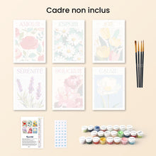 Charger l'image dans la galerie, Mini Peinture par numéros 15x20cm (6 pièces) - Fleurs de Bonheur