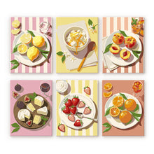 Charger l'image dans la galerie, Mini Peinture par numéros 15x20cm (6 pièces) - Gourmandises d'Été Figured'Art