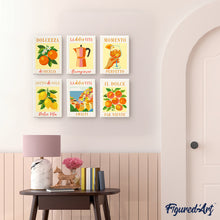 Charger l'image dans la galerie, Mini Peinture par numéros 15x20cm (6 pièces) - Soleil d'Italie