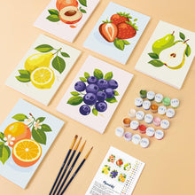 Charger l'image dans la galerie, Mini Peinture par numéros 15x20cm (6 pièces) - Fruits du Jardin