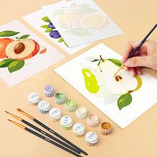 Charger l'image dans la galerie, Mini Peinture par numéros 15x20cm (6 pièces) - Fruits du Jardin