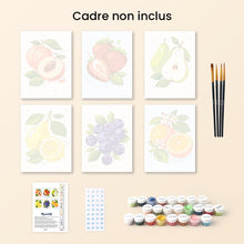 Charger l'image dans la galerie, Mini Peinture par numéros 15x20cm (6 pièces) - Fruits du Jardin