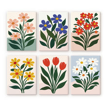 Charger l'image dans la galerie, Mini Peinture par numéros 15x20cm (6 pièces) - Fleurs Modernes Figured'Art