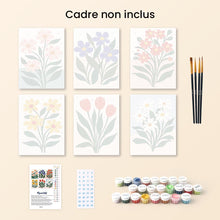 Charger l'image dans la galerie, Mini Peinture par numéros 15x20cm (6 pièces) - Fleurs Modernes
