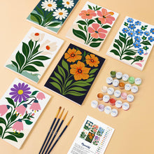 Charger l'image dans la galerie, Mini Peinture par numéros 15x20cm (6 pièces) - Fleurs Graphiques
