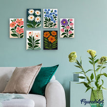 Charger l'image dans la galerie, Mini Peinture par numéros 15x20cm (6 pièces) - Fleurs Graphiques