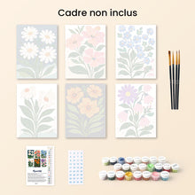 Charger l'image dans la galerie, Mini Peinture par numéros 15x20cm (6 pièces) - Fleurs Graphiques