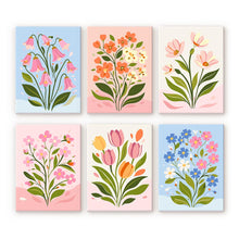 Charger l'image dans la galerie, Mini Peinture par numéros 15x20cm (6 pièces) - Fleurs Pastel Figured'Art