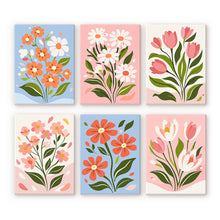 Charger l'image dans la galerie, Mini Peinture par numéros 15x20cm (6 pièces) - Fleurs Champêtres Figured'Art