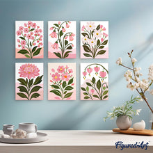 Charger l'image dans la galerie, Mini Peinture par numéros 15x20cm (6 pièces) - Fleurs Roses