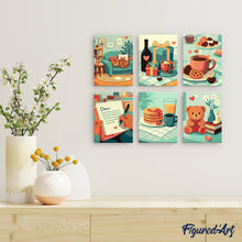 Charger l'image dans la galerie, Mini Peinture par numéros 15x20cm (6 pièces) - Cocooning Amoureux