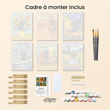 Charger l'image dans la galerie, Mini Peinture par numéros 15x20cm (6 pièces) - Chat Style Van Gogh