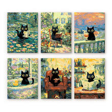 Charger l'image dans la galerie, Mini Peinture par numéros 15x20cm (6 pièces) - Chat Style Claude Monet Figured'Art