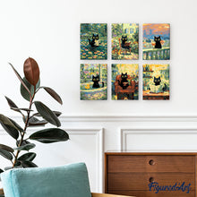 Charger l'image dans la galerie, Mini Peinture par numéros 15x20cm (6 pièces) - Chat Style Claude Monet