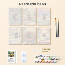 Charger l'image dans la galerie, Mini Peinture par numéros 15x20cm (6 pièces) - Chat Style Claude Monet