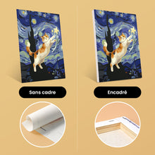 Charger l'image dans la galerie, Mini Peinture par numéros 15x20cm (6 pièces) - Chats Nuit Étoilée