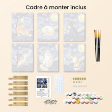 Charger l'image dans la galerie, Mini Peinture par numéros 15x20cm (6 pièces) - Chats Nuit Étoilée