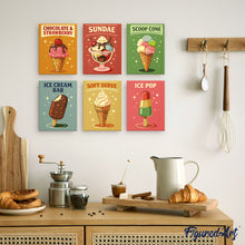 Charger l'image dans la galerie, Mini Peinture par numéros 15x20cm (6 pièces) - Glaces Vintage