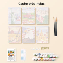 Charger l'image dans la galerie, Mini Peinture par numéros 15x20cm (6 pièces) - Bonjour USA