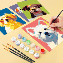 Charger l'image dans la galerie, Mini Peinture par numéros 15x20cm (6 pièces) - Portraits Modernes de Chiens 1