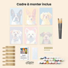 Charger l'image dans la galerie, Mini Peinture par numéros 15x20cm (6 pièces) - Portraits Modernes de Chiens 1