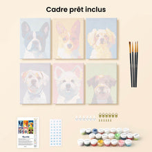 Charger l'image dans la galerie, Mini Peinture par numéros 15x20cm (6 pièces) - Portraits Modernes de Chiens 1