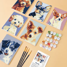 Charger l'image dans la galerie, Mini Peinture par numéros 15x20cm (6 pièces) - Portraits Modernes de Chiens 2