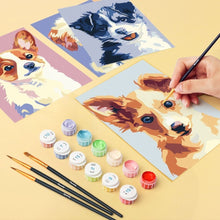 Charger l'image dans la galerie, Mini Peinture par numéros 15x20cm (6 pièces) - Portraits Modernes de Chiens 2