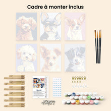 Charger l'image dans la galerie, Mini Peinture par numéros 15x20cm (6 pièces) - Portraits Modernes de Chiens 2