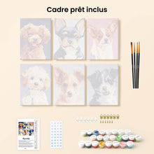Charger l'image dans la galerie, Mini Peinture par numéros 15x20cm (6 pièces) - Portraits Modernes de Chiens 2