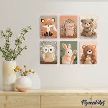 Charger l'image dans la galerie, Mini Peinture par numéros 15x20cm (6 pièces) - Portraits de la Forêt 2