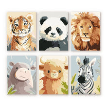 Charger l'image dans la galerie, Mini Peinture par numéros 15x20cm (6 pièces) - Portraits de la Faune Sauvage 1 Figured'Art