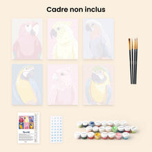 Charger l'image dans la galerie, Mini Peinture par numéros 15x20cm (6 pièces) - Plumes Tropicales
