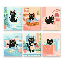 Charger l'image dans la galerie, Mini Peinture par numéros 15x20cm (6 pièces) - Chat Joueur Figured'Art