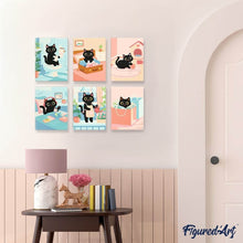 Charger l'image dans la galerie, Mini Peinture par numéros 15x20cm (6 pièces) - Chat Joueur