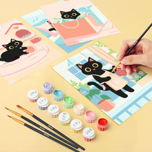 Charger l'image dans la galerie, Mini Peinture par numéros 15x20cm (6 pièces) - Chat Joueur
