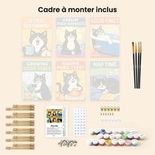 Charger l'image dans la galerie, Mini Peinture par numéros 15x20cm (6 pièces) - Bons Moments avec les Chats